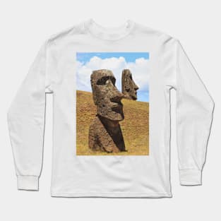 Moais at Rano Raraku - Rapa Nui - Easter Island Long Sleeve T-Shirt